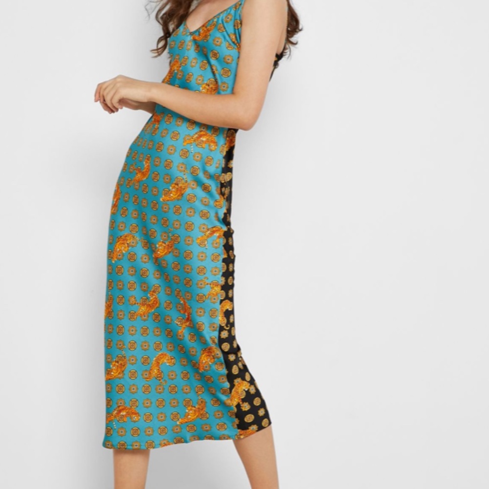 never fully dressed two tone tiger print dress